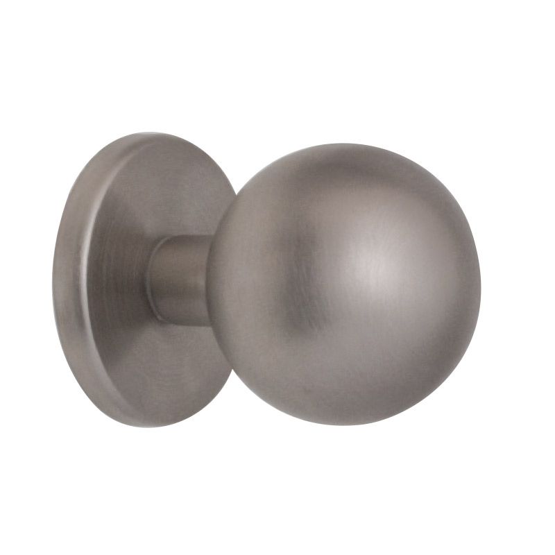 Hardbrass voordeurknop Sfera PVD inox vooraanzicht