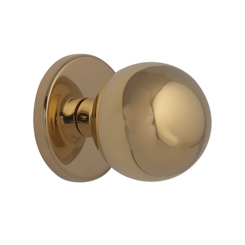 Hardbrass voordeurknop Sfera PVD messing vooraanzicht