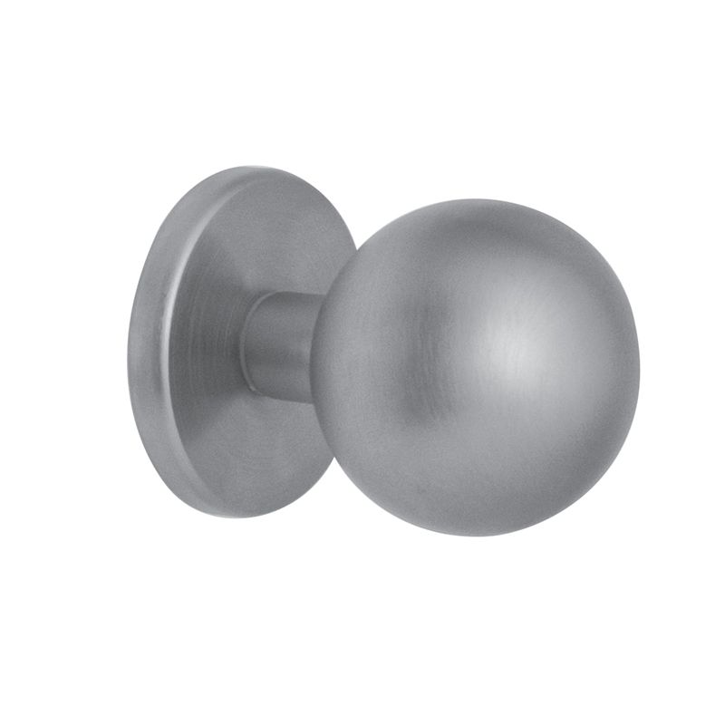 Hardbrass voordeurknop Sfera mat chroom vooraanzicht