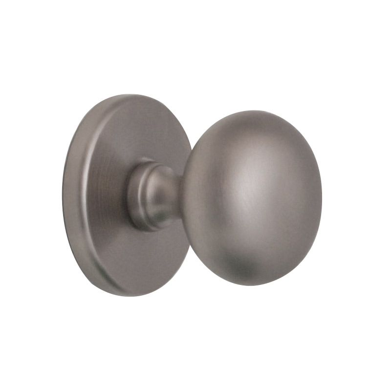 Hardbrass voordeurknop Iris 56 mm pvd inox vooraanzicht