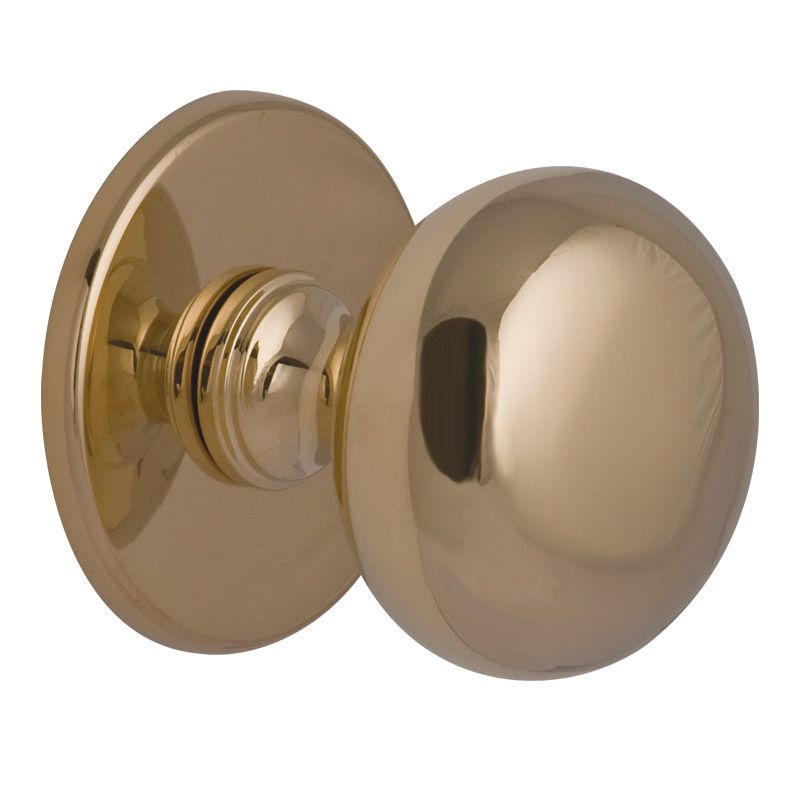 Hardbrass voordeurknop Iris 56 mm pvd messing vooraanzicht