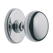 Hardbrass voordeurknop Iris 56 mm chroom vooraanzicht