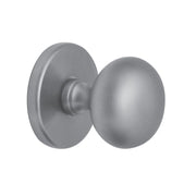 Hardbrass voordeurknop Iris 56 mm mat chroom vooraanzicht