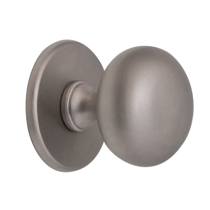 Hardbrass voordeurknop Iris 72 mm PVD inox vooraanzicht