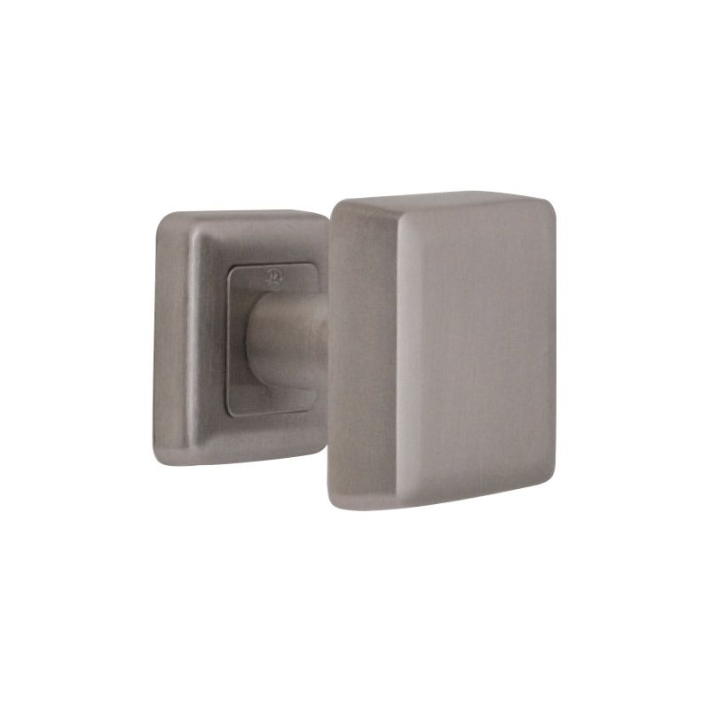 Hardbrass voordeurknop QBE pvd inox vooraanzicht