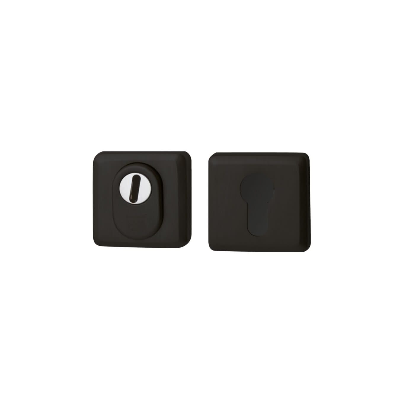 Hardbrass Roestvrijstalen Voordeurset Zwart Vierkant met Briefplaat en Tochtwering Rechts SKG3 - Deurbeslag-expert