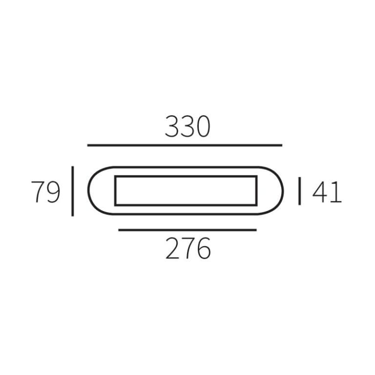 Hardbrass Mariani Briefplaat Chroom 330x79mm