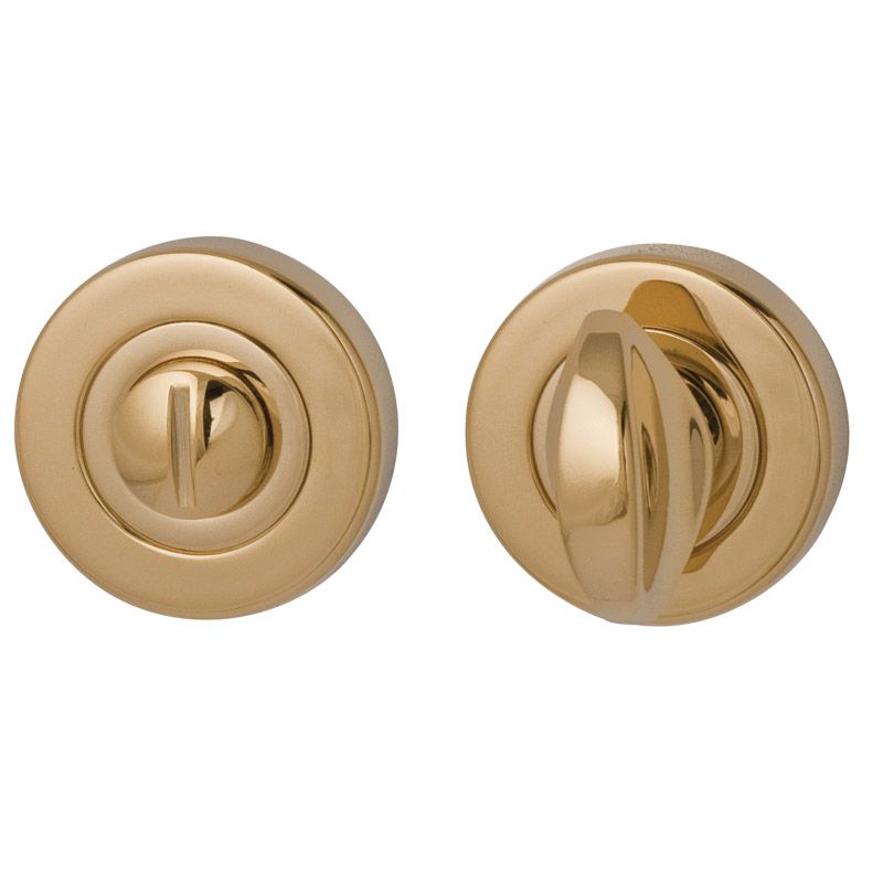 Hard Brass toiletgarnituur WC 8mm Nika ongelakt messing – vooraanzicht