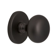 Hardbrass voordeurknop Iris 56 mm Puur Zwart vooraanzicht