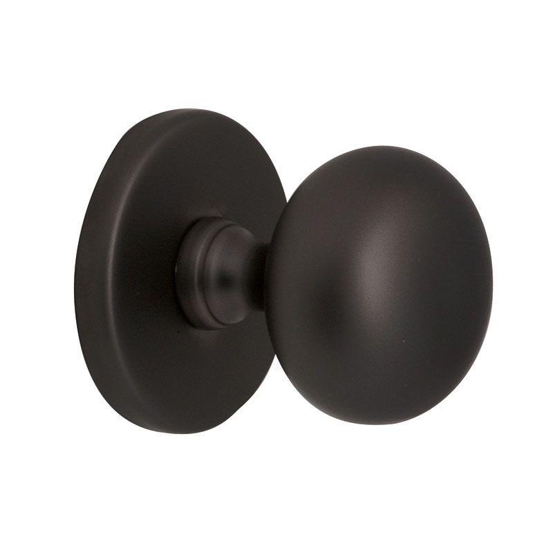 Hardbrass voordeurknop Iris 56 mm Puur Zwart vooraanzicht