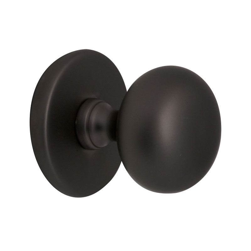 Hardbrass voordeurknop Iris 72 mm puur zwart vooraanzicht