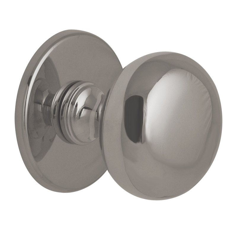 Hardbrass voordeurknop Iris 72 mm PVD glans nikkel vooraanzicht