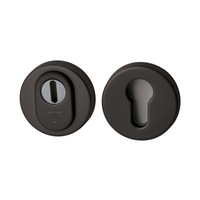 Hardbrass Roestvrijstalen Voordeurset Zwart Rond met Briefplaat en Tochtwering Rechts SKG3 - Deurbeslag-expert