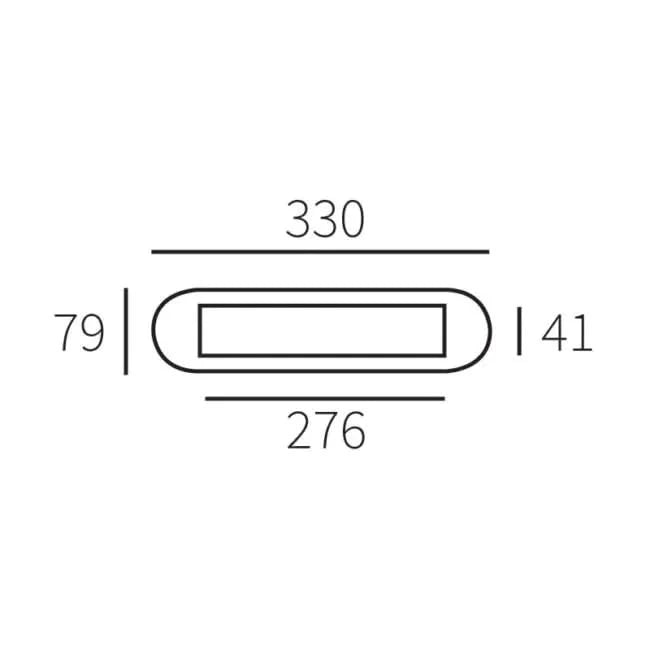 Hardbrass Mariani Briefplaat Ronald Pvd Gun Metal 330x79mm