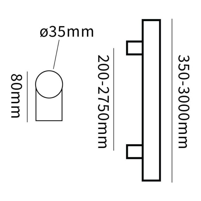 Hard Brass | Handgreep Inox T 35x1500x1670 - Deurbeslag-expert