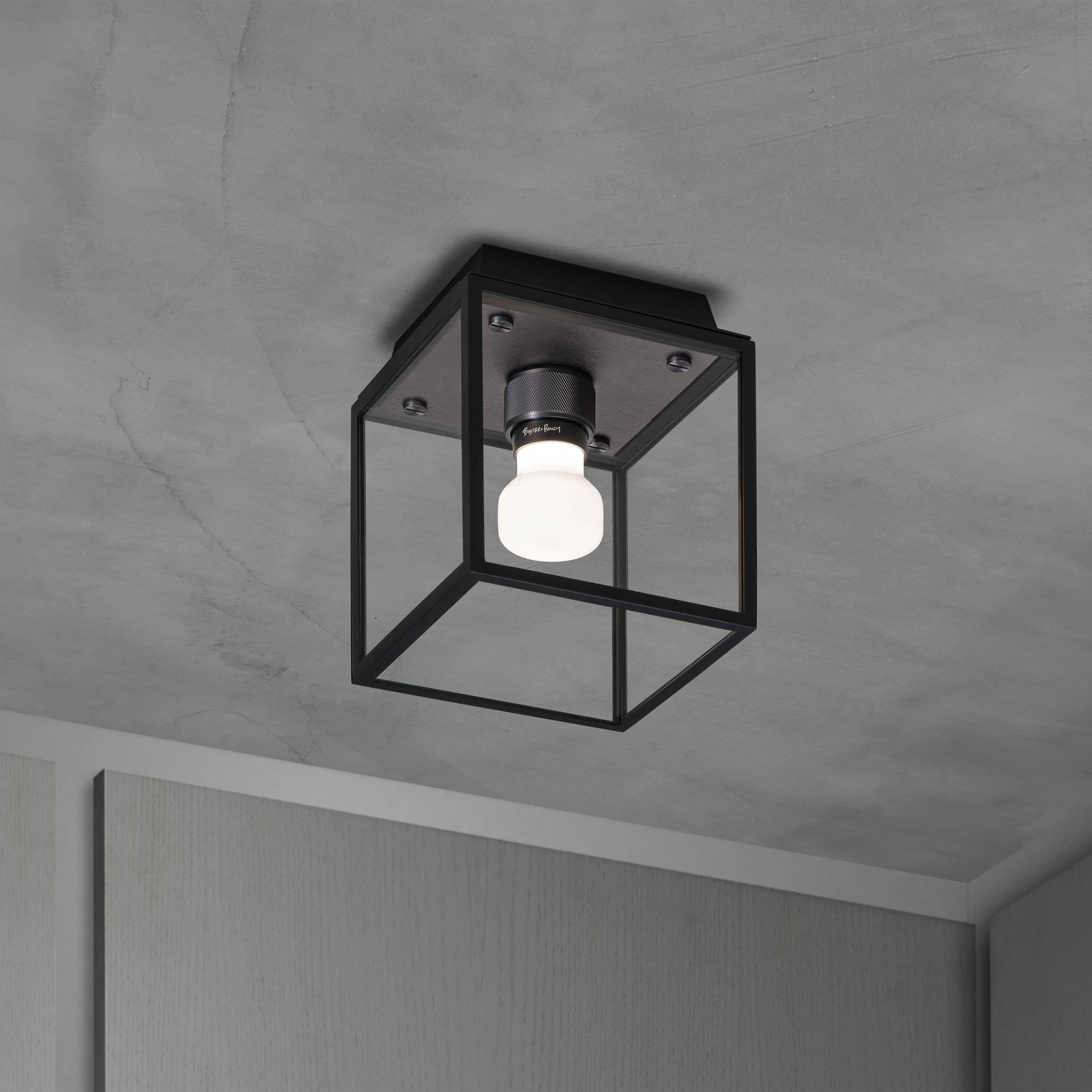 Buster + Punch Caged Wet | Plafondlamp Small | Gun Metal