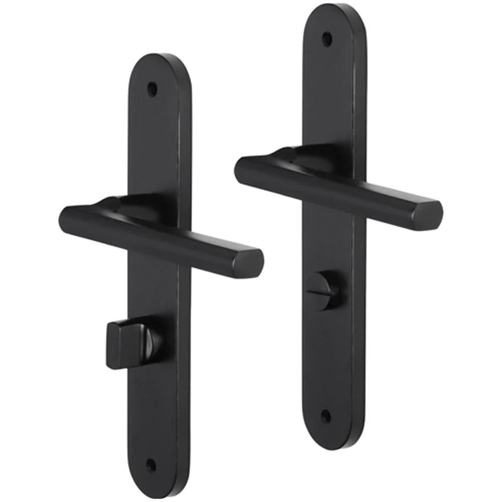 Impresso Redhill Mat zwart op Ovaal schild - Deurbeslag-expert