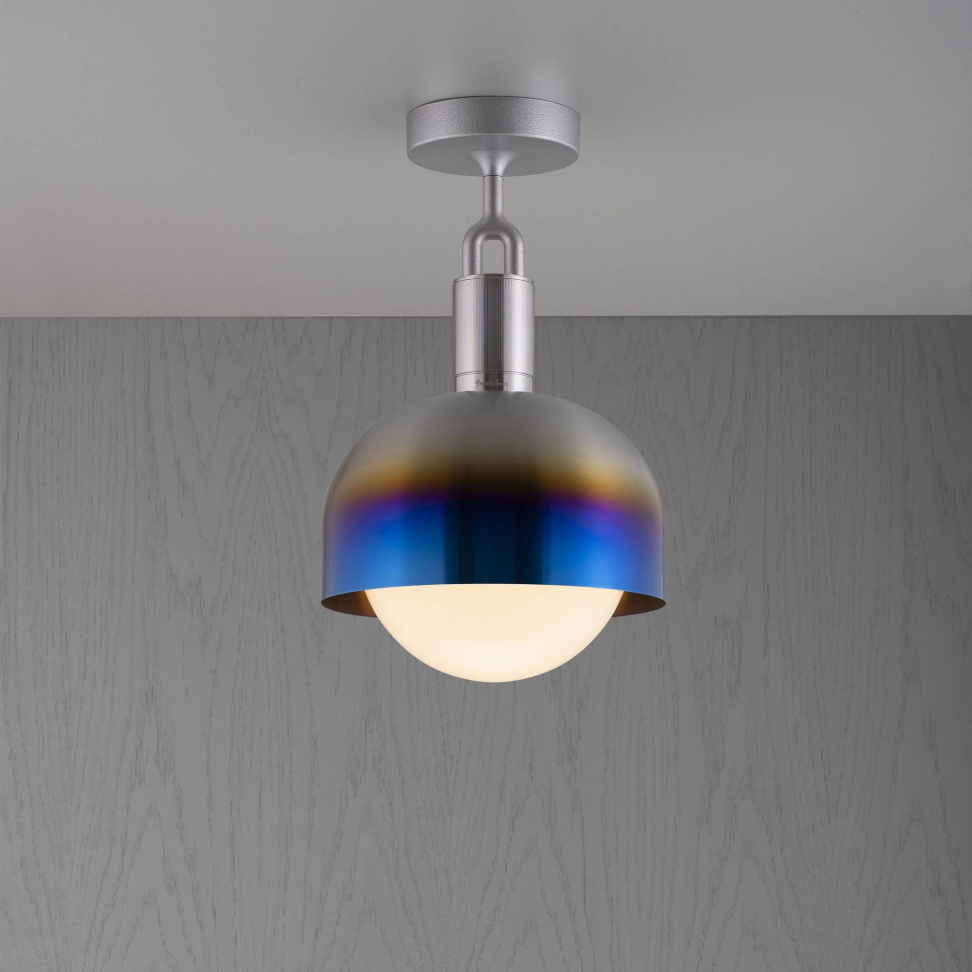 Buster + Punch Forked Ceiling | Plafondlamp Shade Globe Opal | Burnt Steel