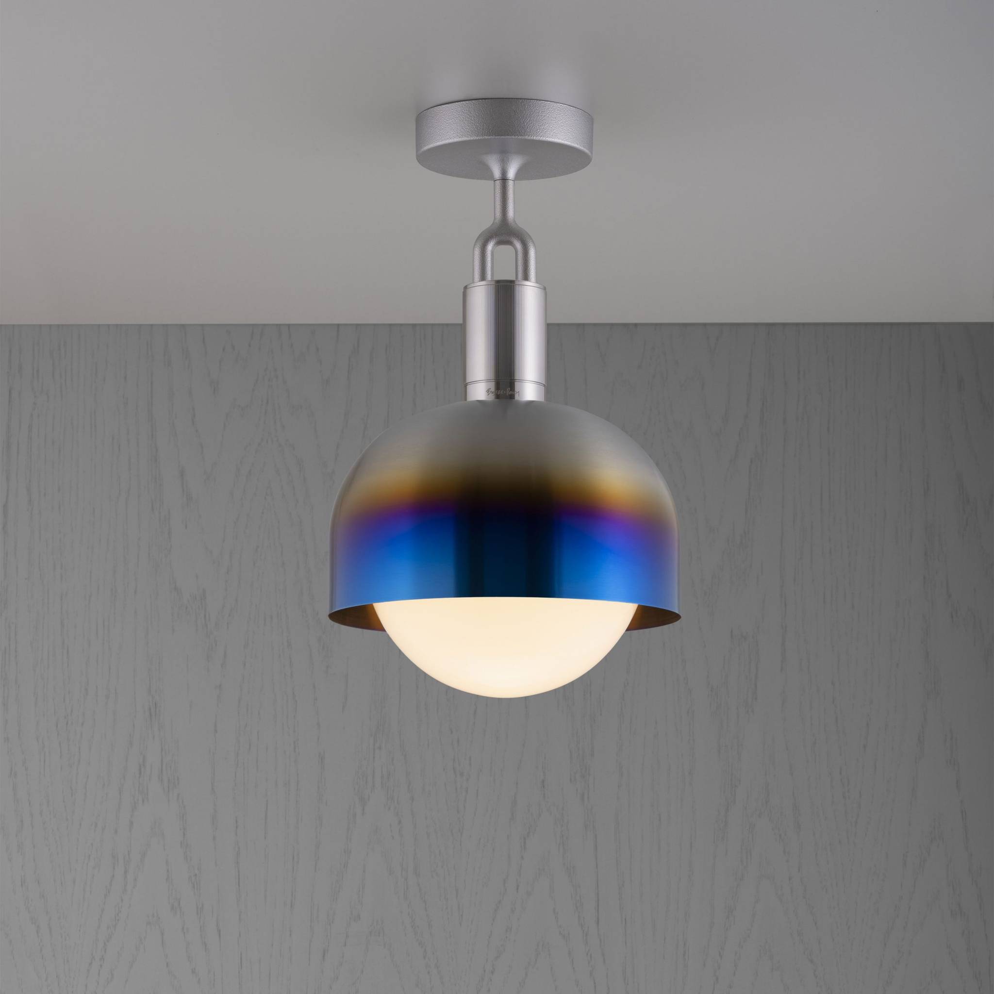 Buster + Punch Forked Ceiling | Plafondlamp Shade Globe Opal | Burnt Steel
