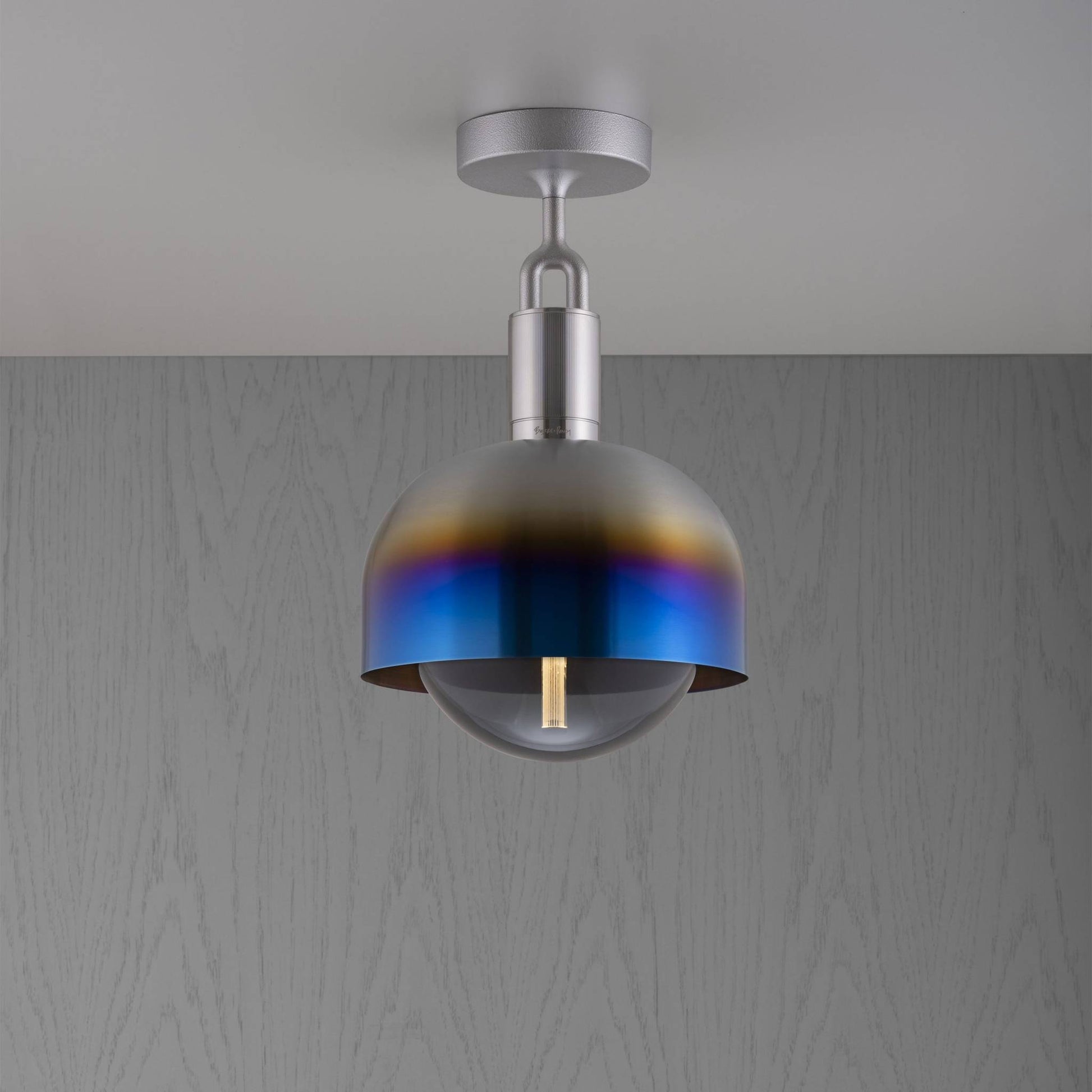 Buster + Punch Forked Ceiling | Plafondlamp Shade Globe Smoked | Burnt Steel