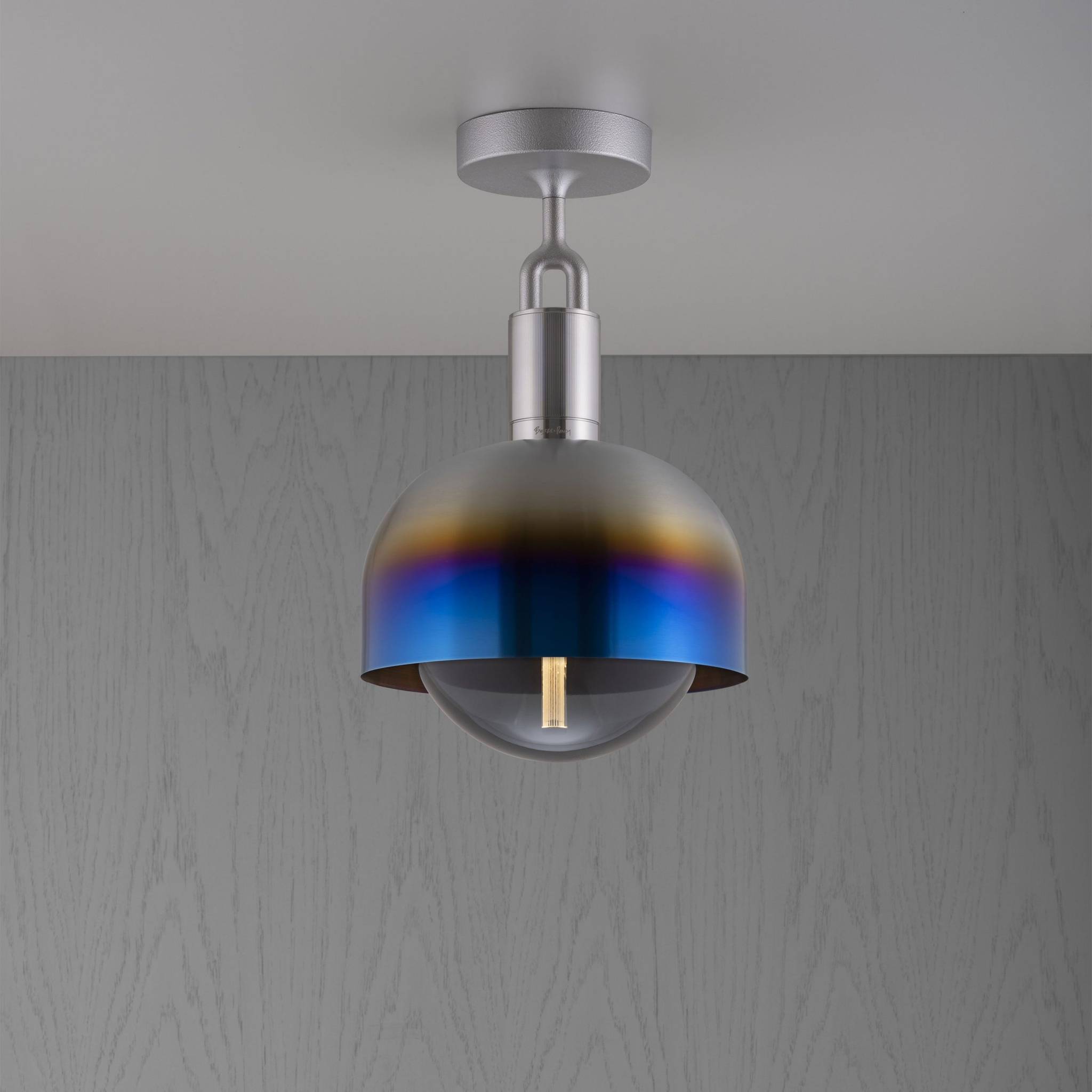 Buster + Punch Forked Ceiling | Plafondlamp Shade Globe Smoked | Burnt Steel