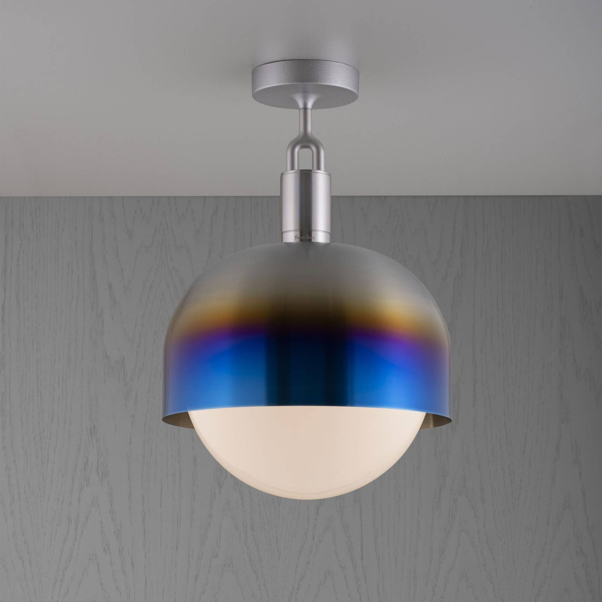 Buster + Punch Forked Ceiling | Plafondlamp Shade Globe Opal | Burnt Steel