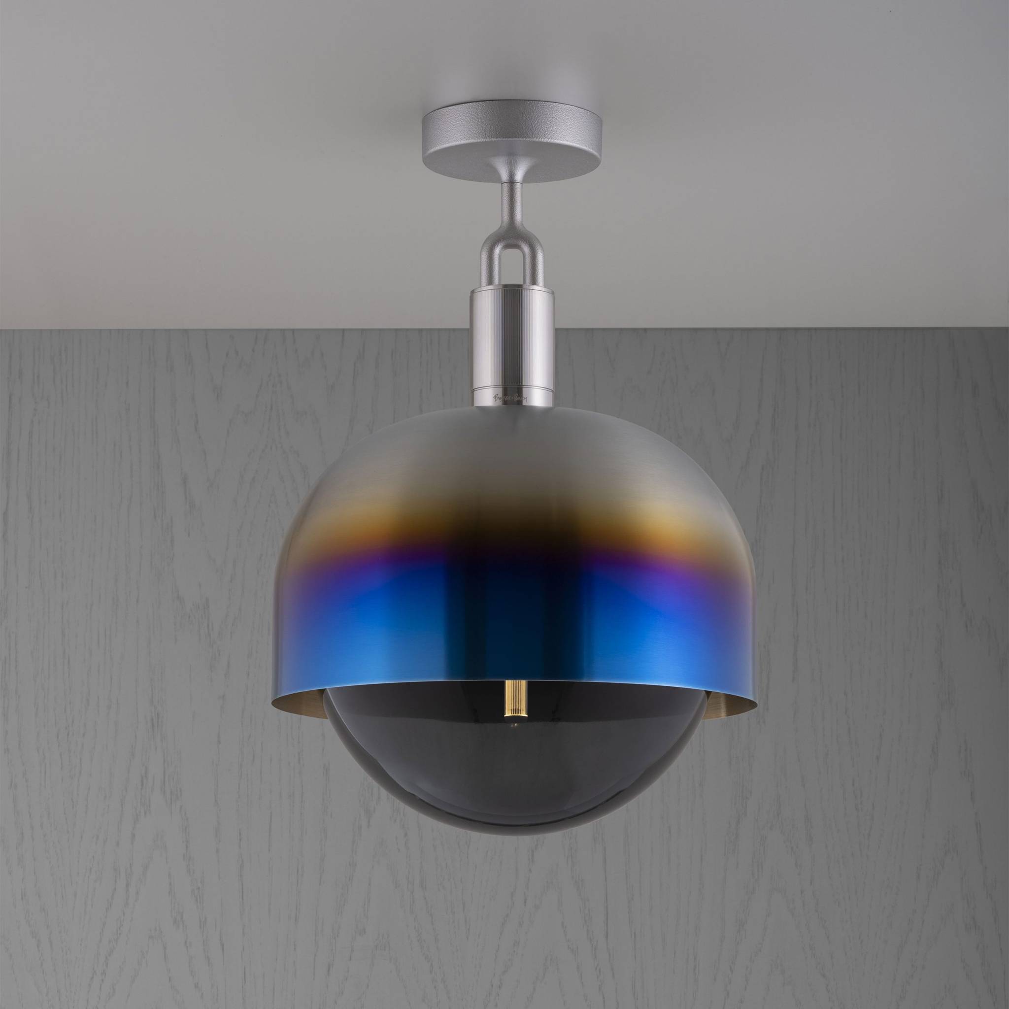 Buster + Punch Forked Ceiling | Plafondlamp Shade Globe Smoked | Burnt Steel