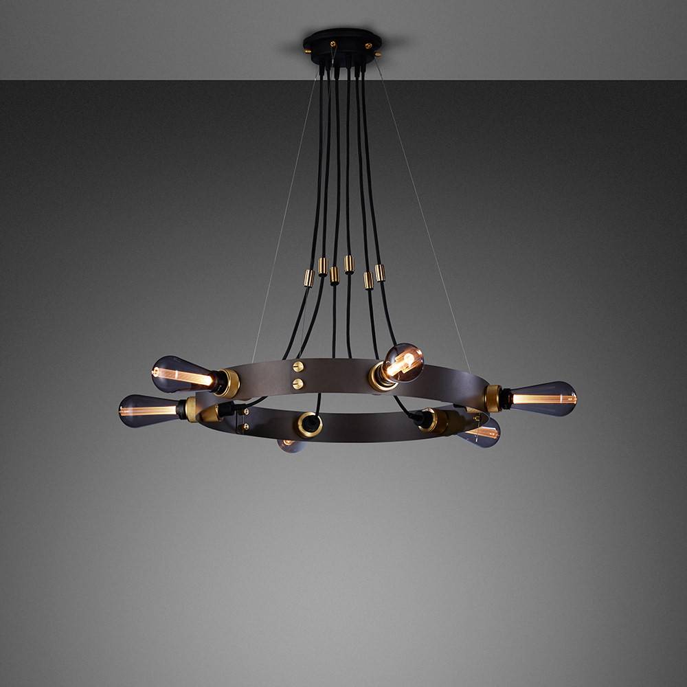buster + punch hero light | kroonluchter graphite | goud