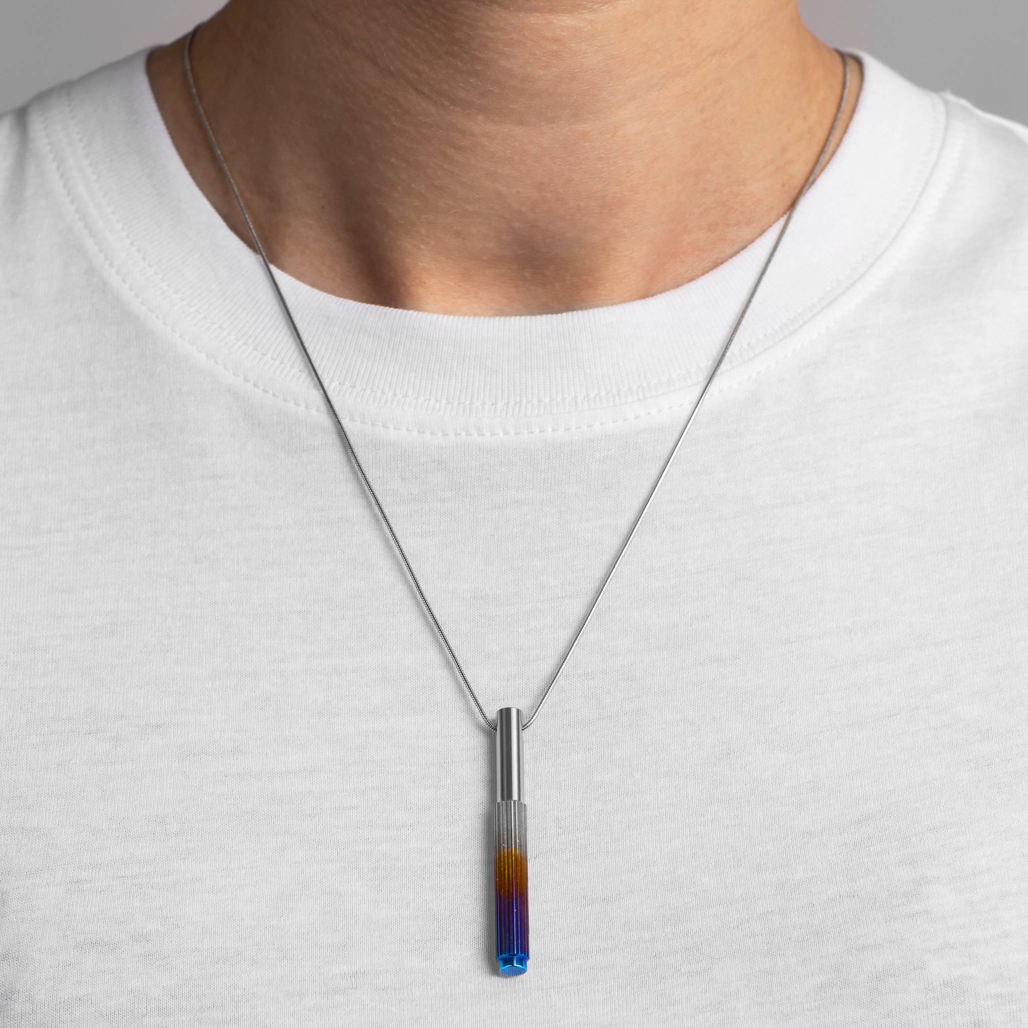 Buster + Punch | Ketting Vertical Linear Burnt Steel | Zilver