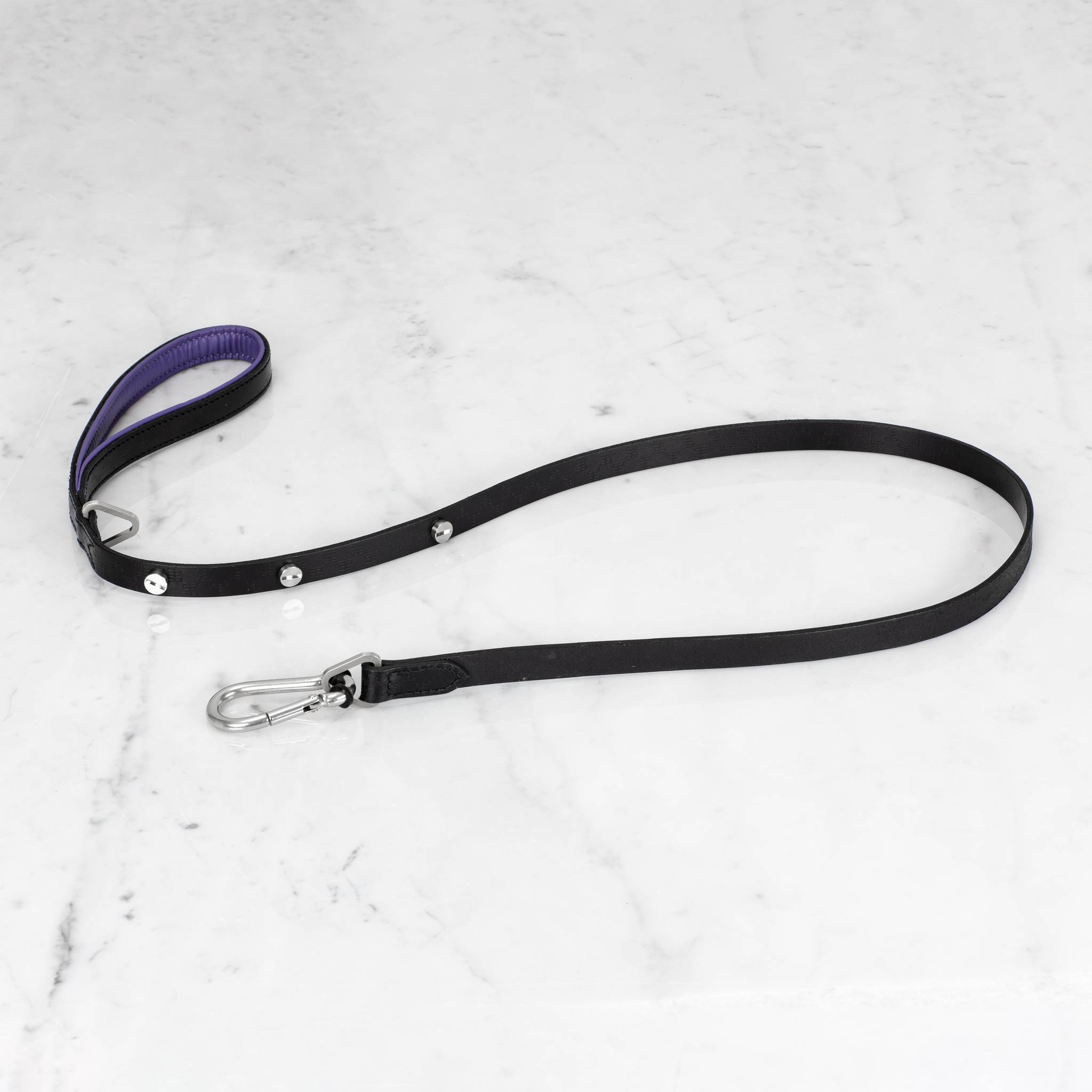 Buster + Punch | Hondenriem Cross Black Purple | Zilver