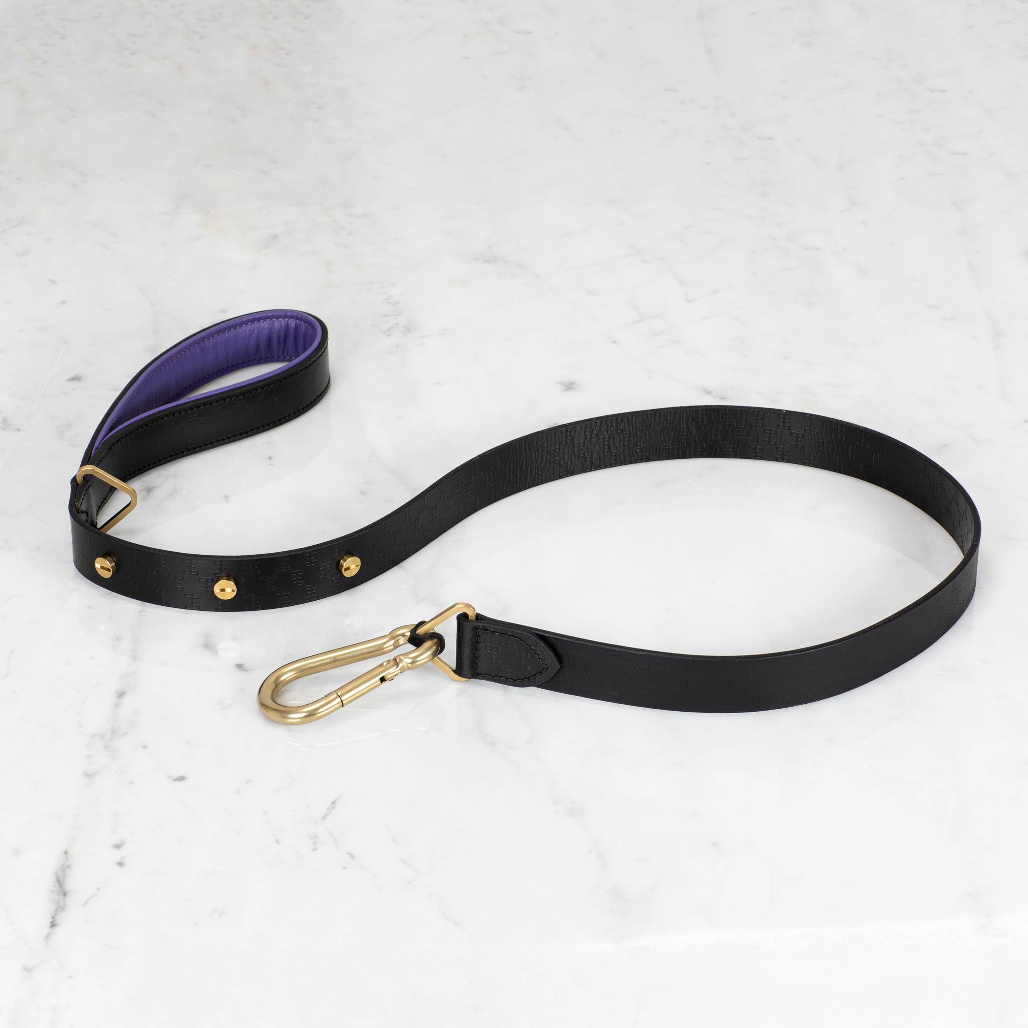 Buster + Punch | Hondenriem Cross Black Purple | Goud