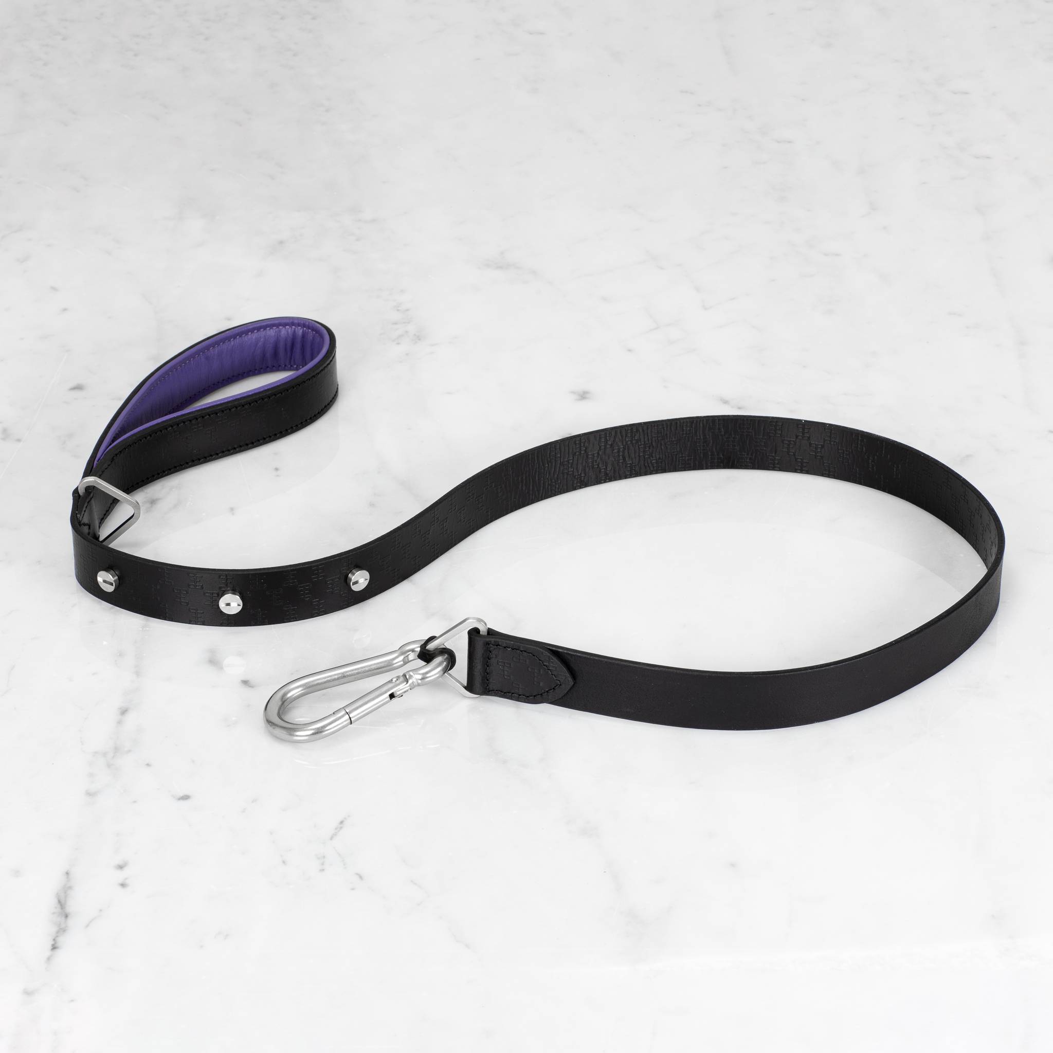 Buster + Punch | Hondenriem Cross Black Purple | Zilver