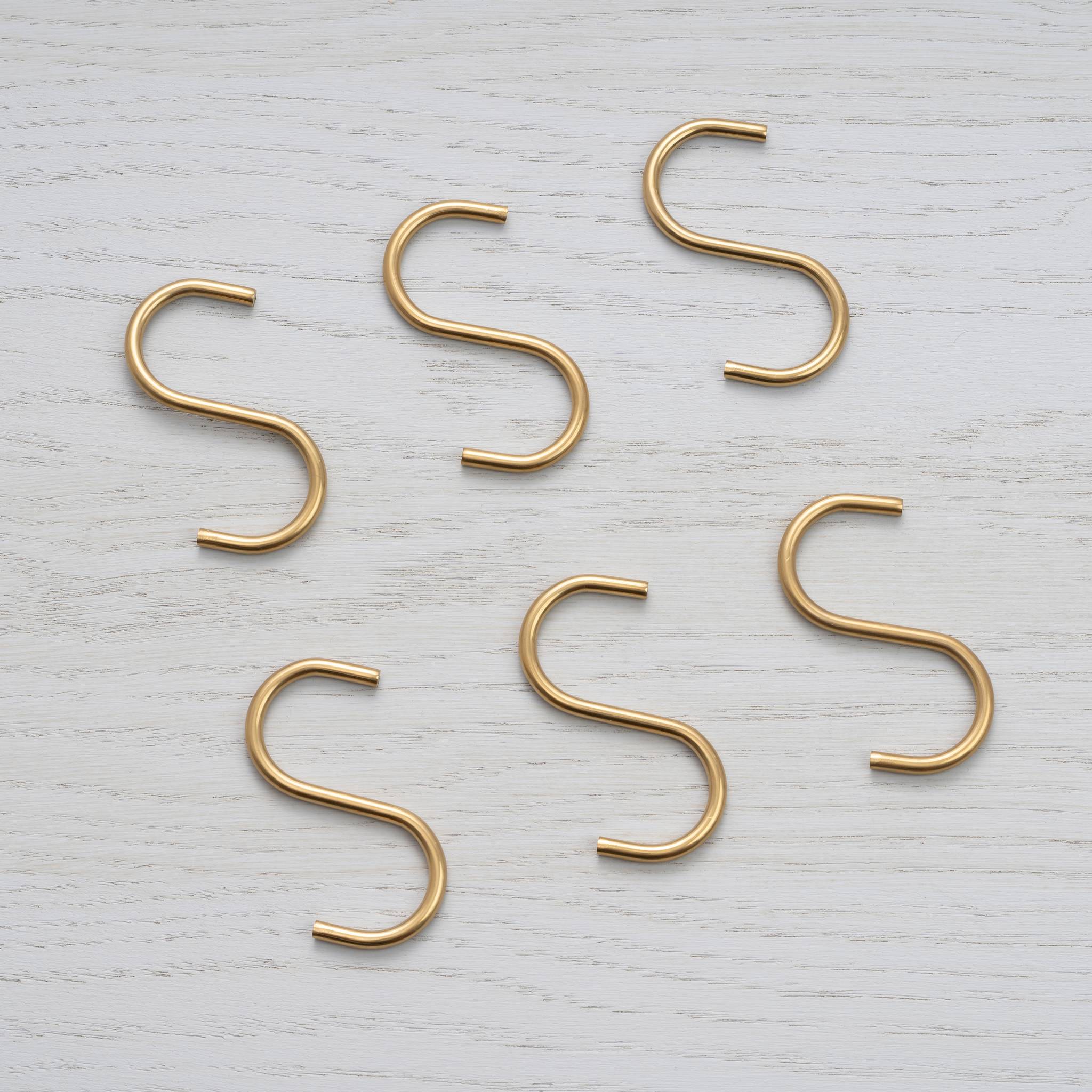 buster + punch | s-haken keukenplank (set van 6) | goud