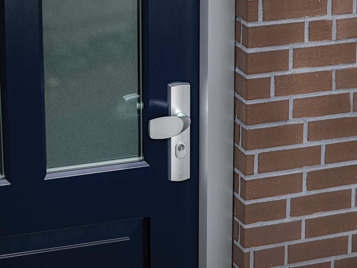 AXA | Veiligheidsbeslag Premium kruk Wing+Arrow PC92 anti-kerntrek | Aluminium naturel