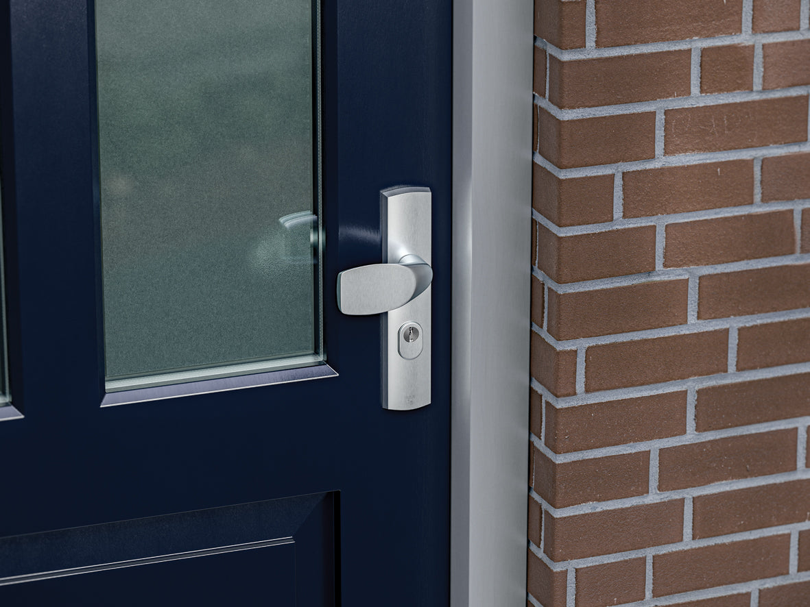 AXA | Veiligheidsbeslag Premium kruk Wing+Flow PC92 anti-kerntrek | Aluminium naturel