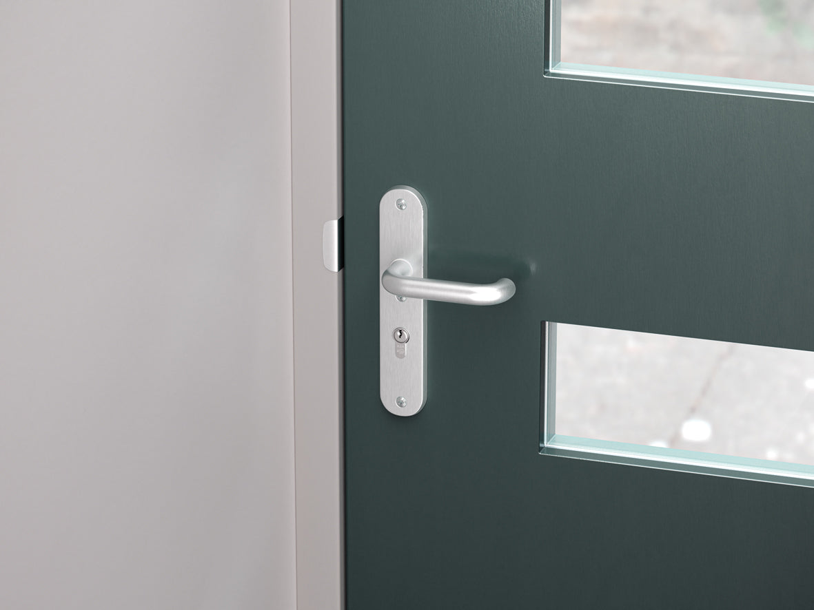 AXA | Veiligheidsbeslag Oval Plus Wing-knop+kruk U PC72 anti-kerntrek | Aluminium naturel