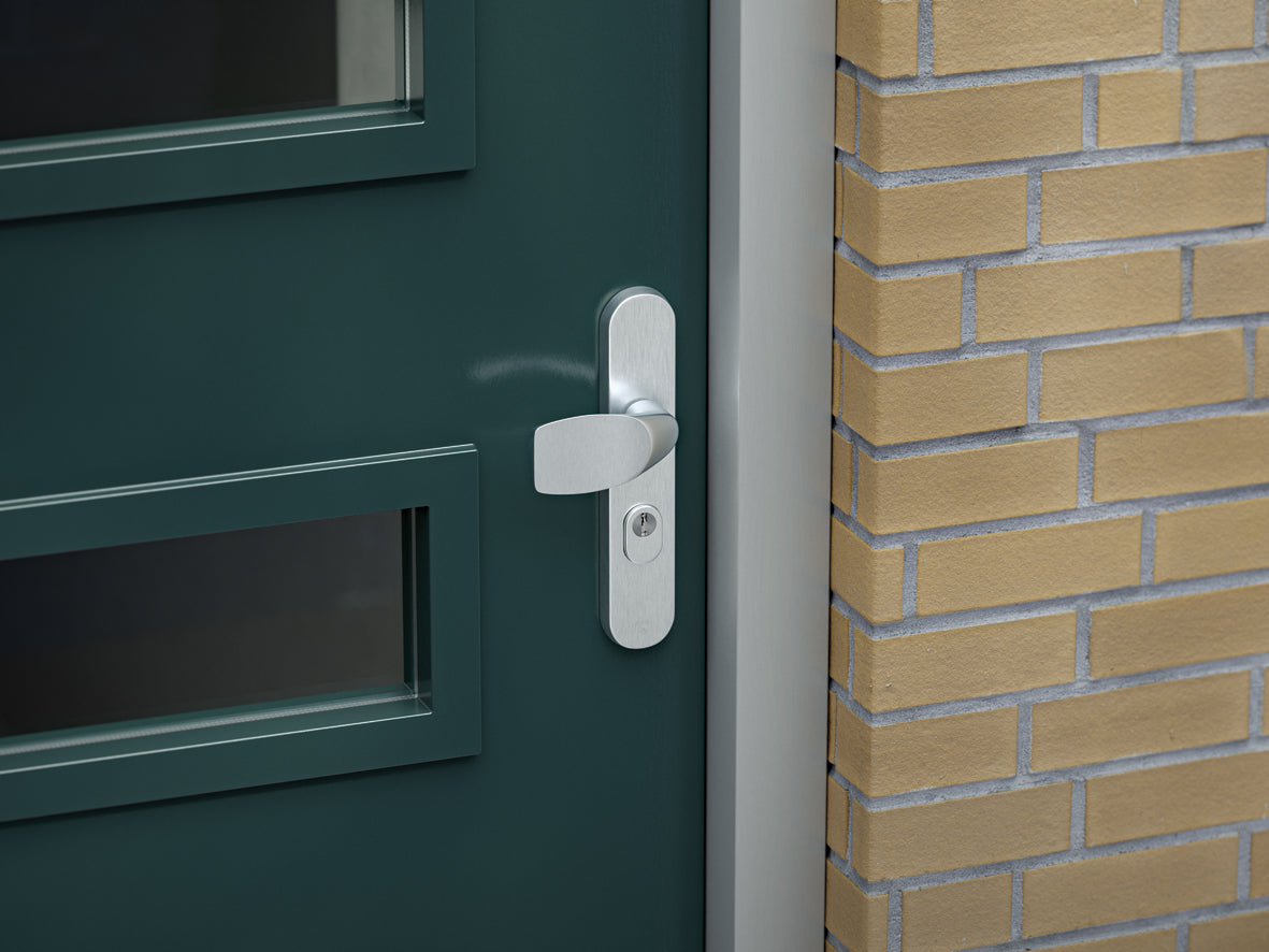 AXA | Veiligheidsbeslag Oval Plus Wing-knop+kruk U PC92 anti-kerntrek | Aluminium naturel