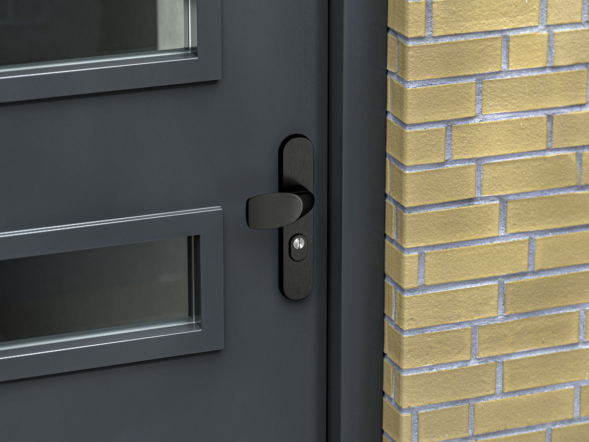 AXA | Veiligheidsbeslag Oval Plus Wing-knop+kruk U PC55 anti-kerntrek | Zwart