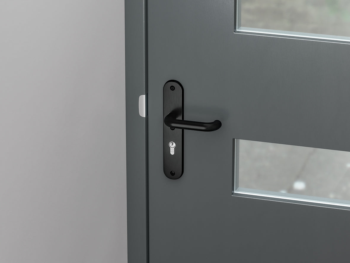 AXA | Veiligheidsbeslag Oval Plus Wing-knop+kruk U PC55 anti-kerntrek | Zwart