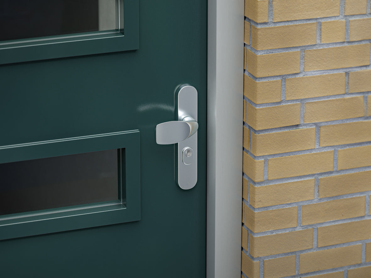 AXA | Veiligheidsbeslag Oval Plus Wing-knop+kruk U PC72 anti-kerntrek | Aluminium naturel F1