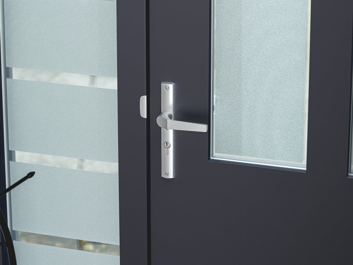 AXA | Veiligheidsbeslag Premium smal kruk Wing+Arrow PC72 anti-kerntrek | Aluminium naturel