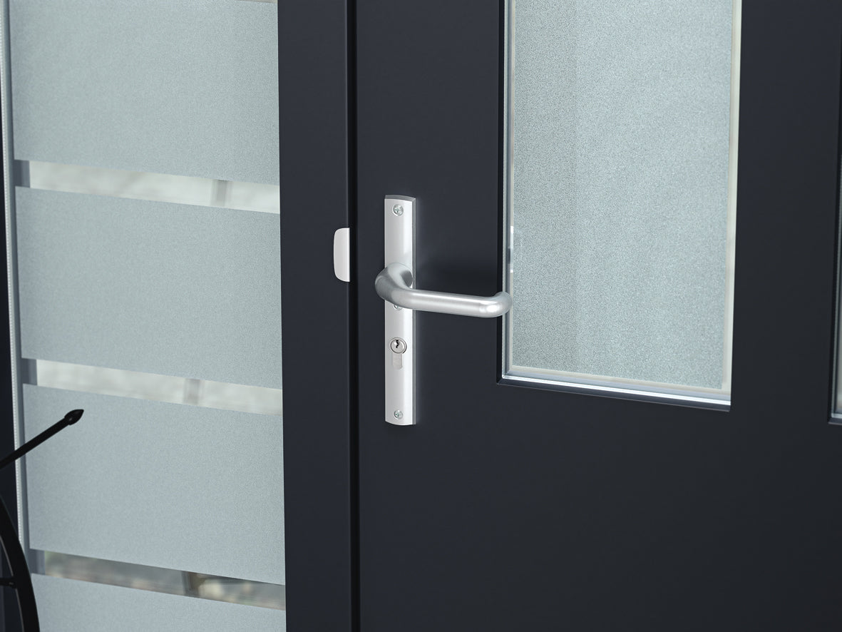 AXA | Veiligheidsbeslag Premium smal kruk Wing+Flow PC92 anti-kerntrek | Aluminium naturel