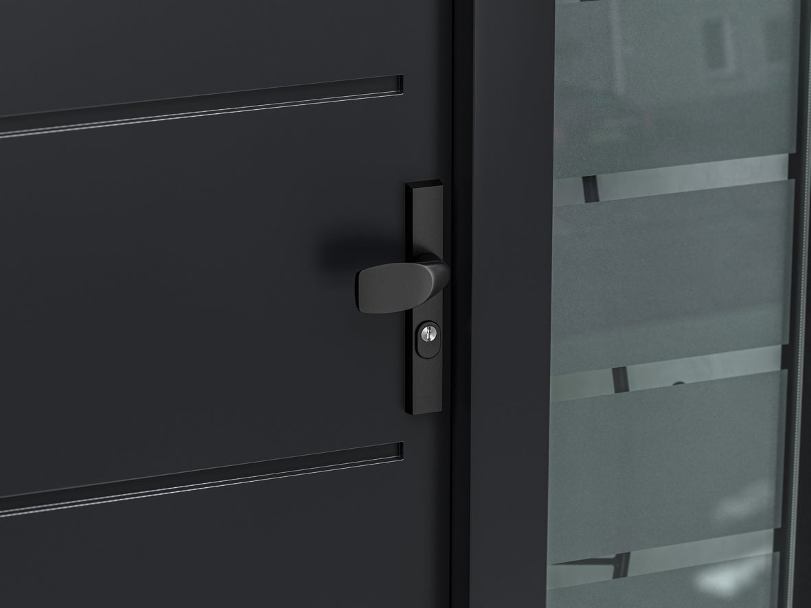 AXA | Veiligheidsbeslag Edge Plus smal Wing-knop+kruk Blok PC92 anti-kerntrek | Zwart