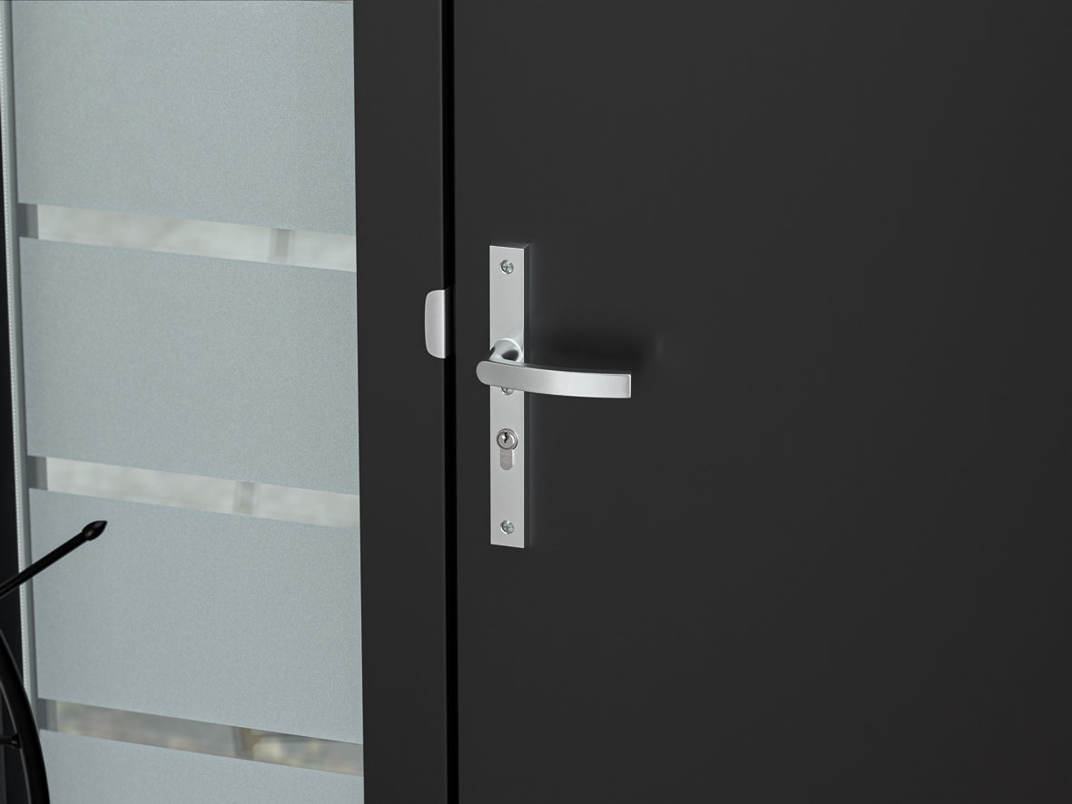 AXA | Veiligheidsbeslag Edge Plus smal Wing-knop+kruk Blok PC92 anti-kerntrek | Aluminium naturel