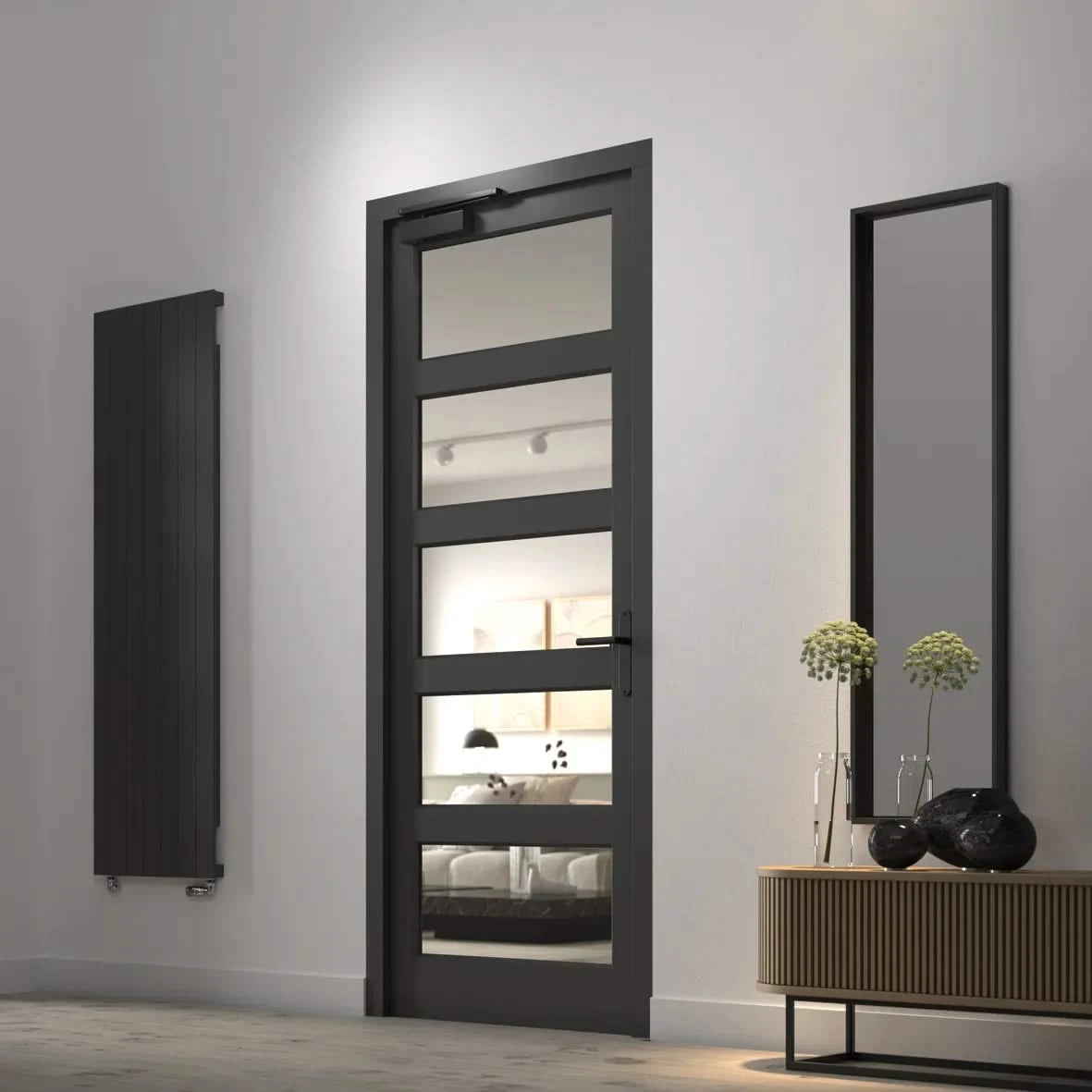 AXA Deurdranger 7508 instelbaar Zwart met glij-arm 60kg - Deurbeslag-expert