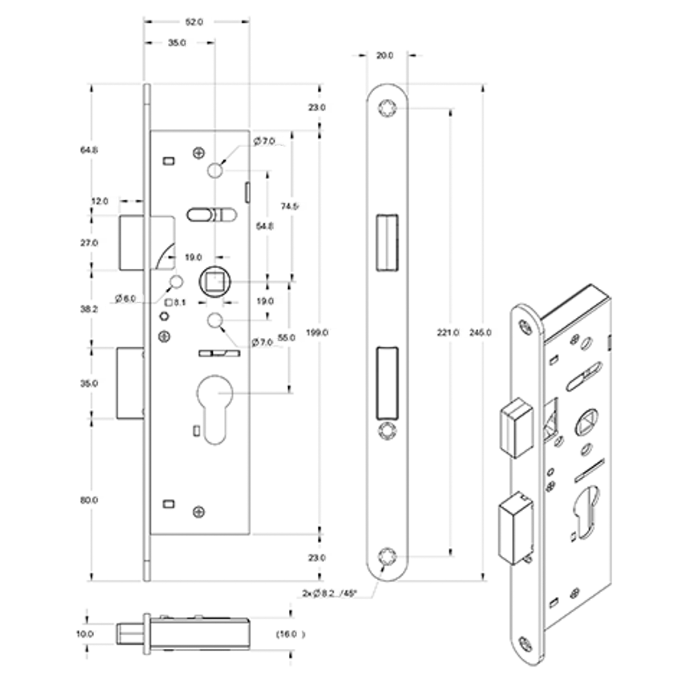 smaldeur magneet P tek