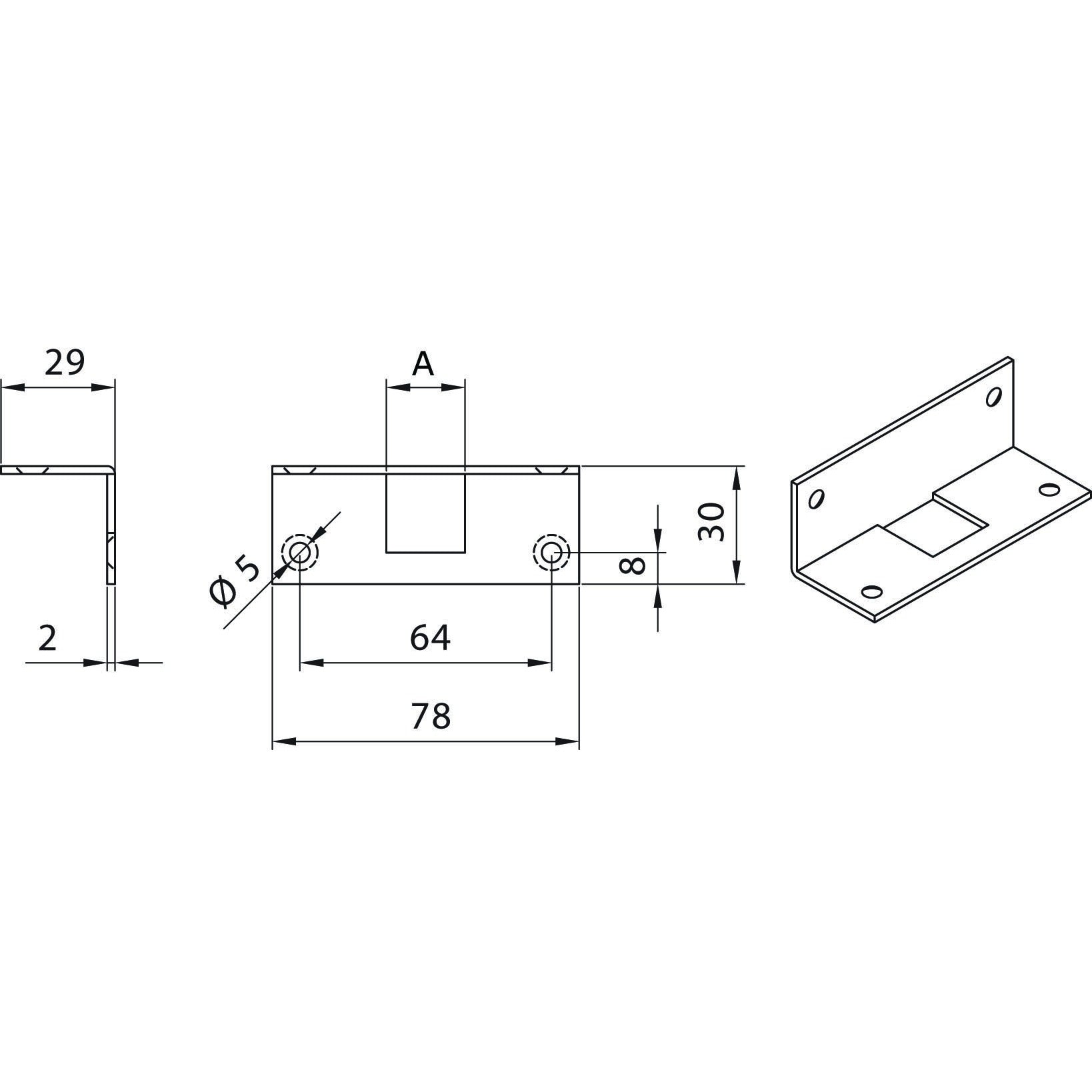 Dulimex DX hoeksluitplaat 13x13 mm verzinkt, detail