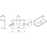 Dulimex DX hoeksluitplaat 13x13 mm verzinkt, detail