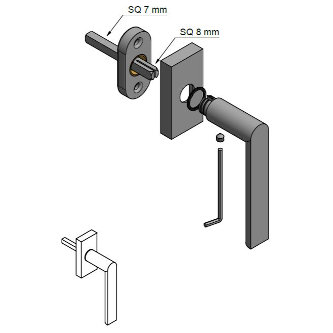 Formani PBA100-DK draaikiepgarnituur niet afsluitbaar PVD mat zwart rechtdraaiend