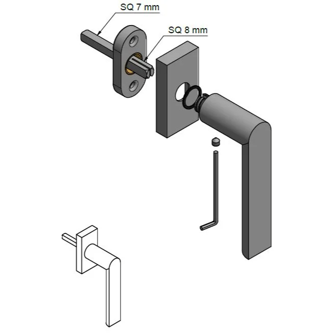 Formani PBA101-DK draaikiepgarnituur niet afsluitbaar mat roestvast staal linksdraaiend